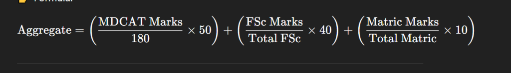 MBBS/BDS 2025-26 Merit Formula